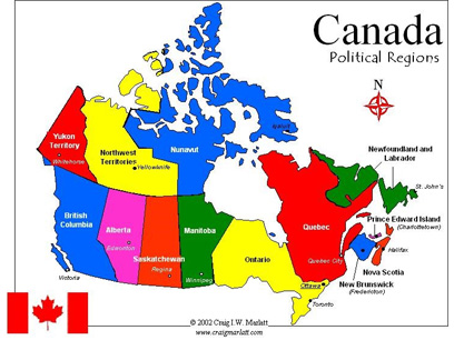 10 Tỉnh và 3 Vùng Lảnh Thổ (Canada)
